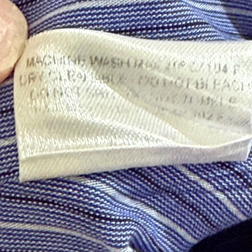 Ermenegildo Zegna Mens Blue White Striped Cotton Dress Shirt 16.5 42 Spain - Picture 12 of 14